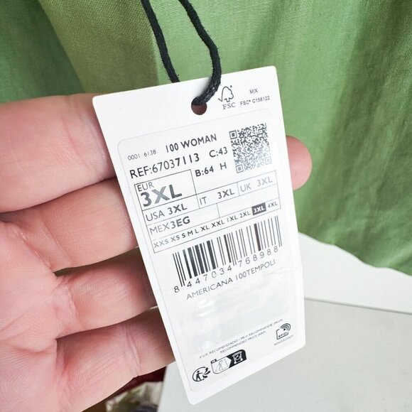 MNG Mango Linen Green Classic Blazer 3XL NWT - Picture 5 of 7